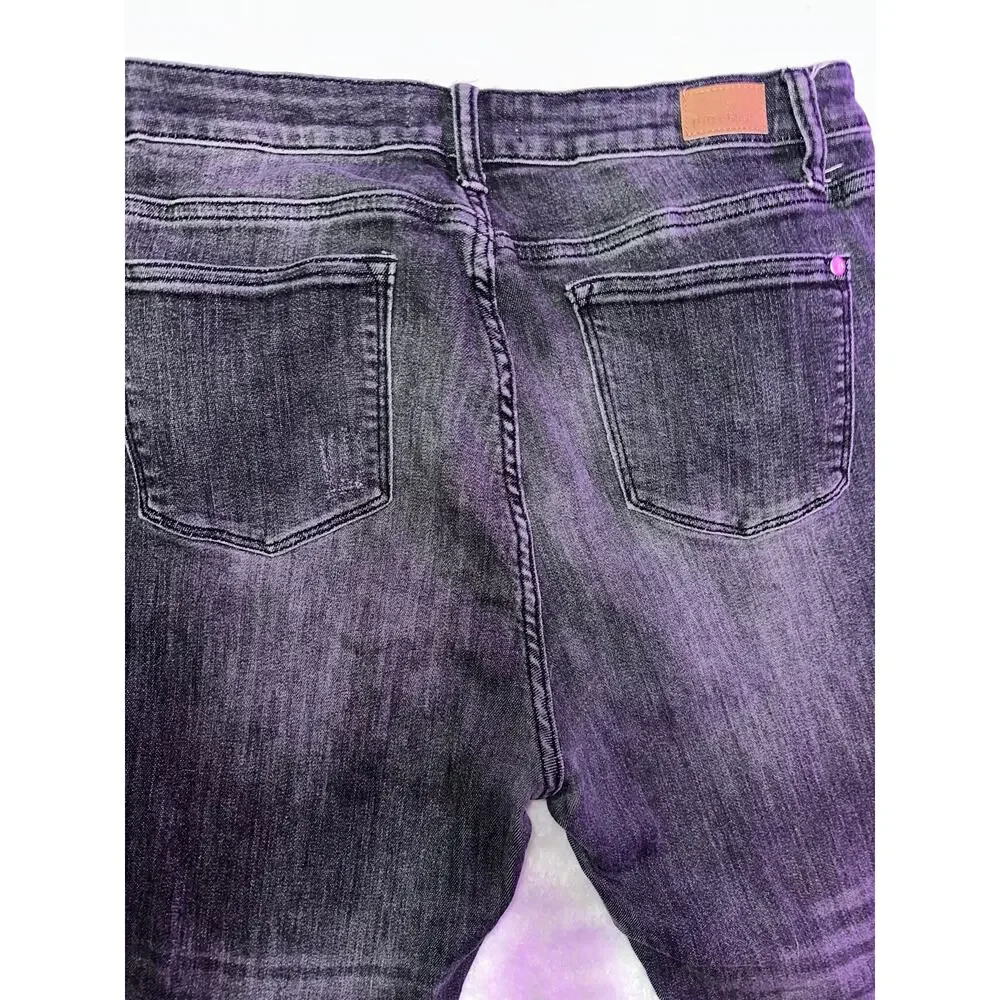 Black Distressed Judy Blue Hem Skinny Jeans – Women’s – Size 32 - Picture 4 of 4